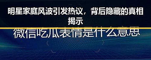 明星家庭风波引发热议，背后隐藏的真相揭示